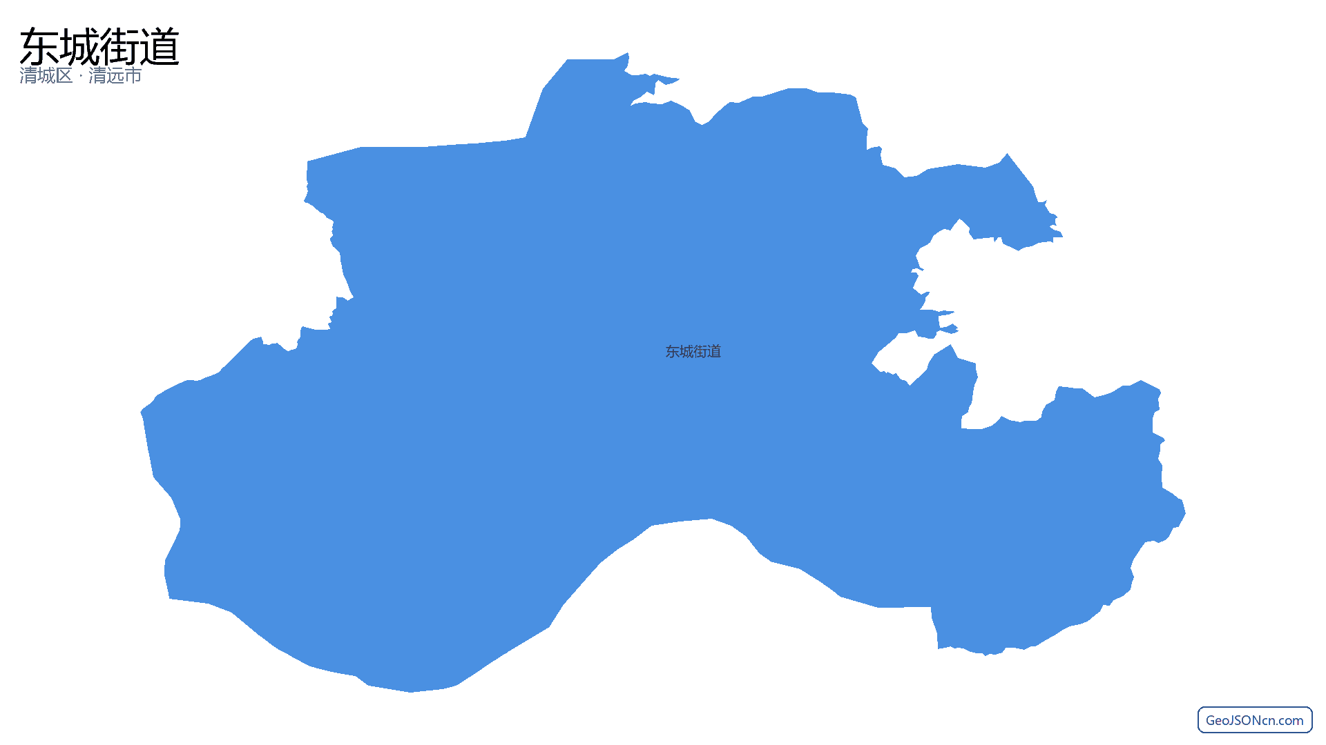 东城街道行政区划边界地图(清城区·清远市),提供GeoJSON、SHP矢量边界数据下载及高清地图大图(PNG/JPG) - GeoJSONcn.com