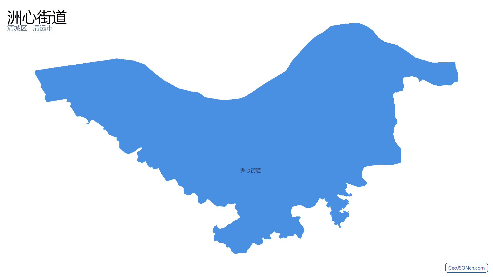 洲心街道行政区划边界地图（清城区·清远市）,提供GeoJSON、SHP矢量边界数据下载及高清地图大图(PNG/JPG) - GeoJSONcn.com