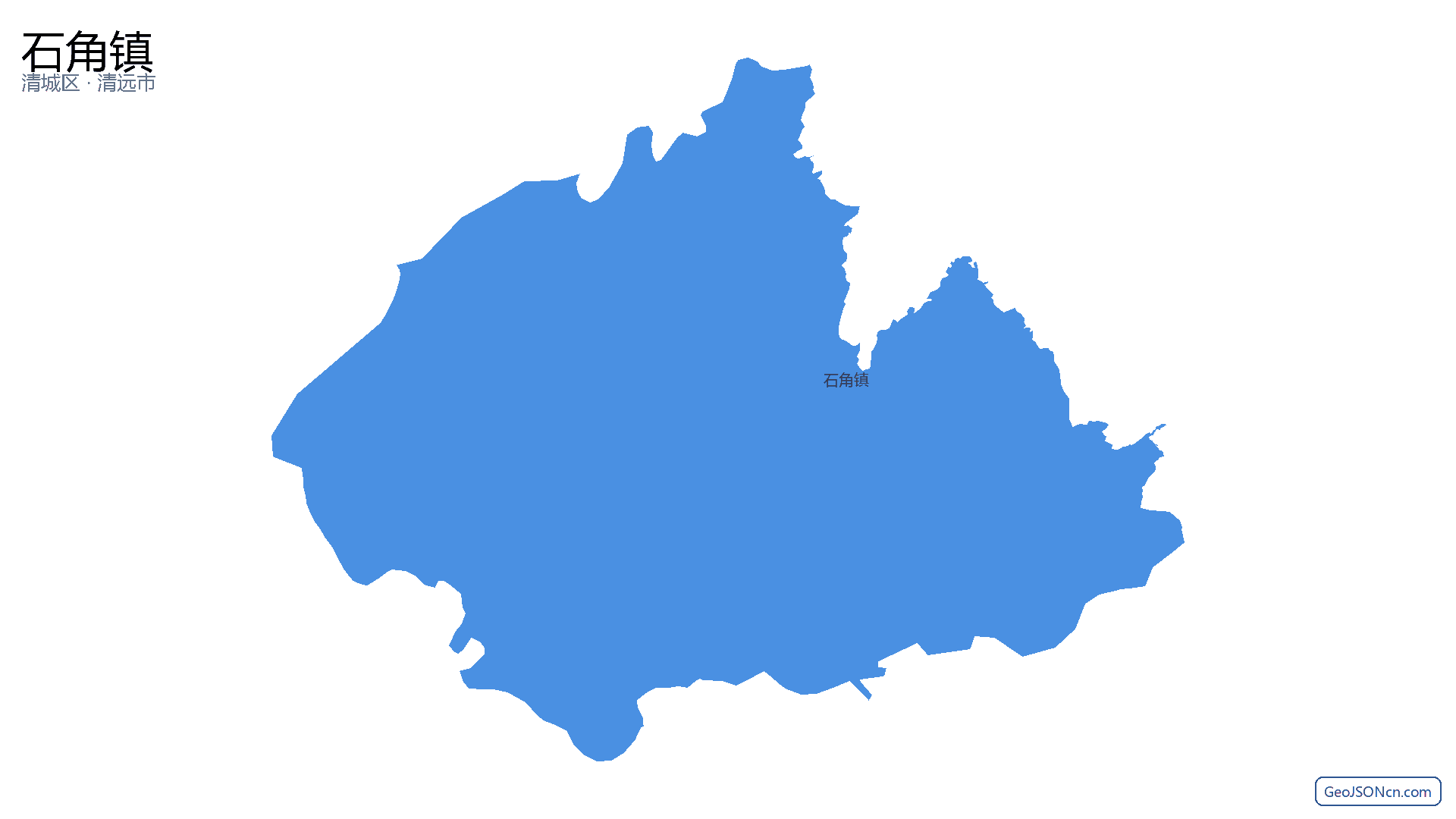 石角镇行政区划边界地图(清城区·清远市),提供GeoJSON、SHP矢量边界数据下载及高清地图大图(PNG/JPG) - GeoJSONcn.com