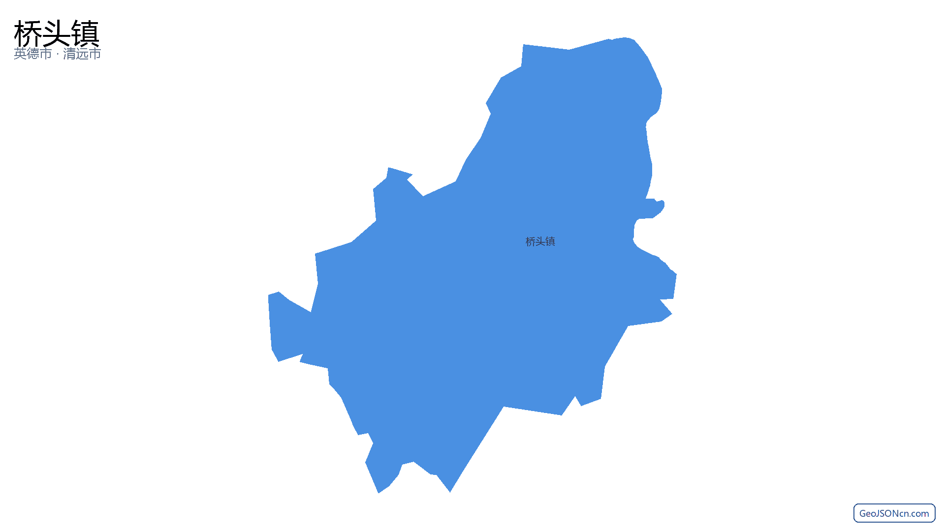 桥头镇行政区划边界地图（英德市·清远市）,提供GeoJSON、SHP矢量边界数据下载及高清地图大图(PNG/JPG) - GeoJSONcn.com