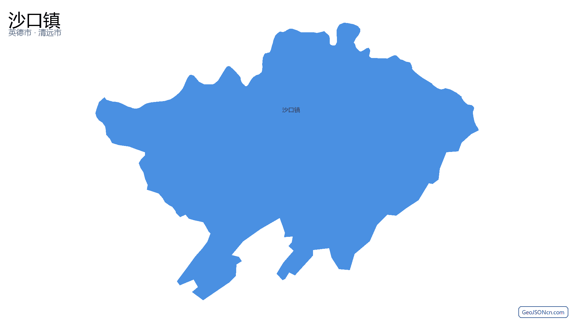 沙口镇行政区划边界地图（英德市·清远市）,提供GeoJSON、SHP矢量边界数据下载及高清地图大图(PNG/JPG) - GeoJSONcn.com