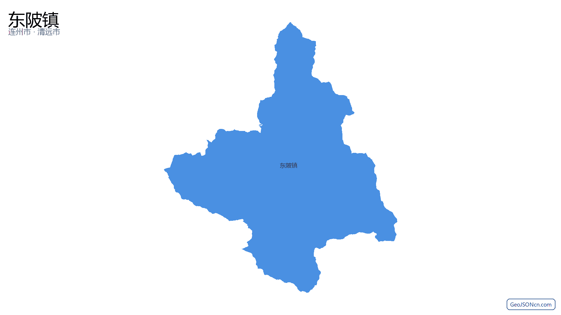 东陂镇行政区划边界地图（连州市·清远市）,提供GeoJSON、SHP矢量边界数据下载及高清地图大图(PNG/JPG) - GeoJSONcn.com