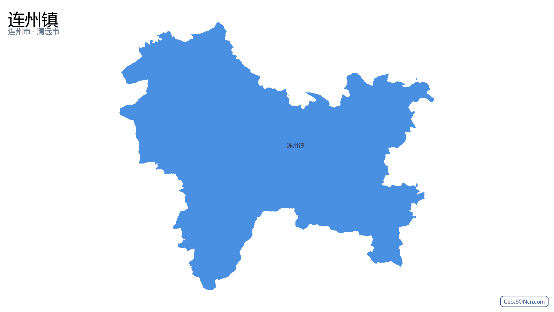 连州镇行政区划边界地图（连州市·清远市）,提供GeoJSON、SHP矢量边界数据下载及高清地图大图(PNG/JPG) - GeoJSONcn.com