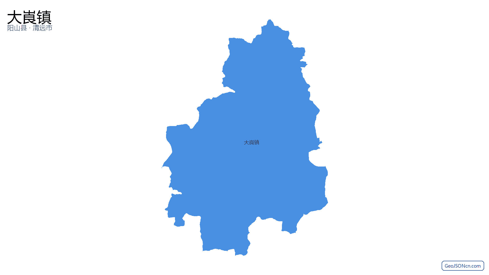 大崀镇行政区划边界地图(阳山县·清远市),提供GeoJSON、SHP矢量边界数据下载及高清地图大图(PNG/JPG) - GeoJSONcn.com