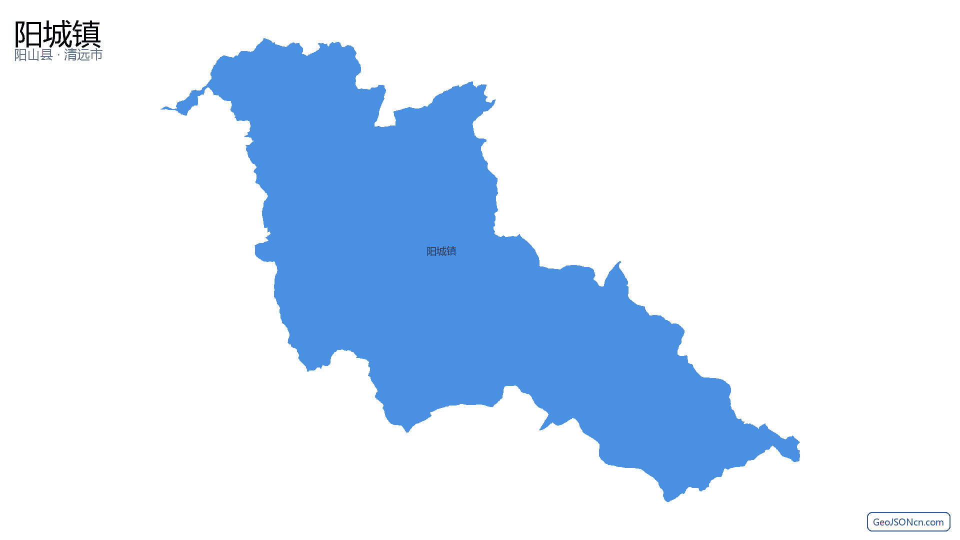 阳城镇行政区划边界地图（阳山县·清远市）,提供GeoJSON、SHP矢量边界数据下载及高清地图大图(PNG/JPG) - GeoJSONcn.com