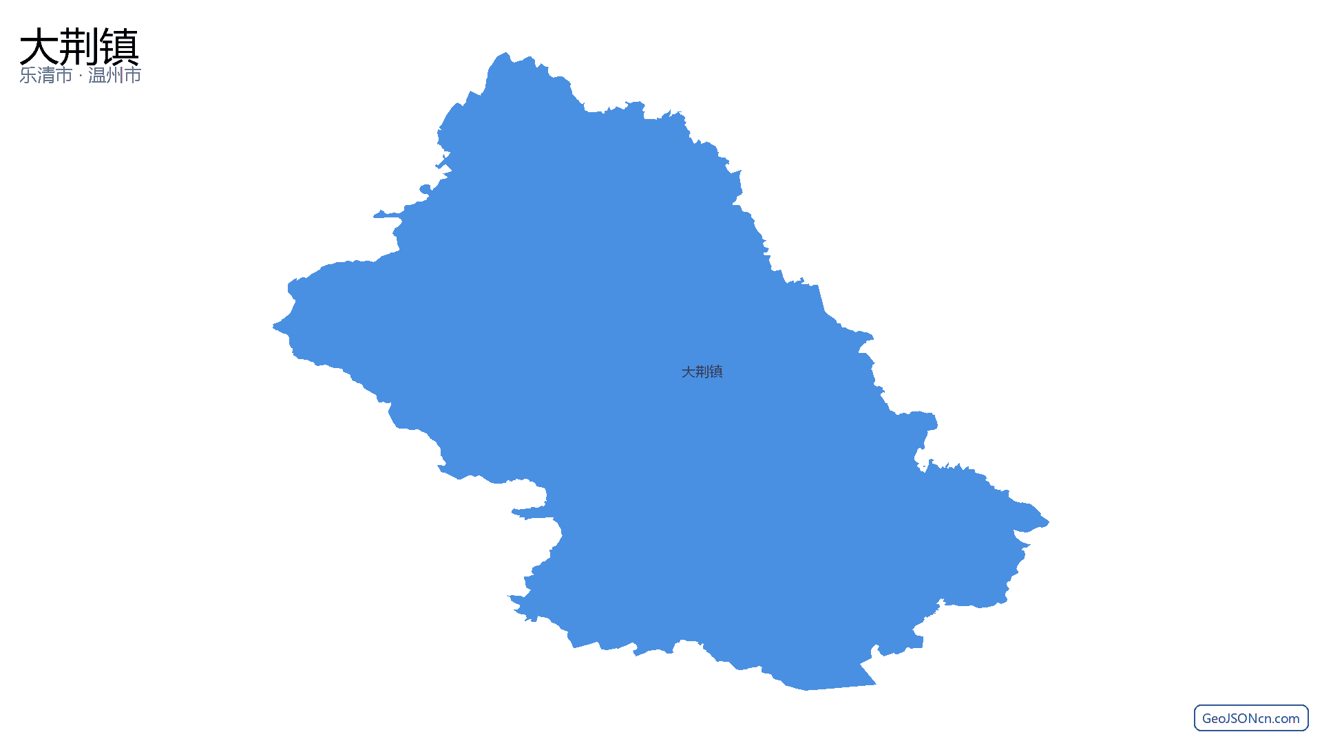 大荆镇行政区划边界地图(乐清市·温州市),提供GeoJSON、SHP矢量边界数据下载及高清地图大图(PNG/JPG) - GeoJSONcn.com