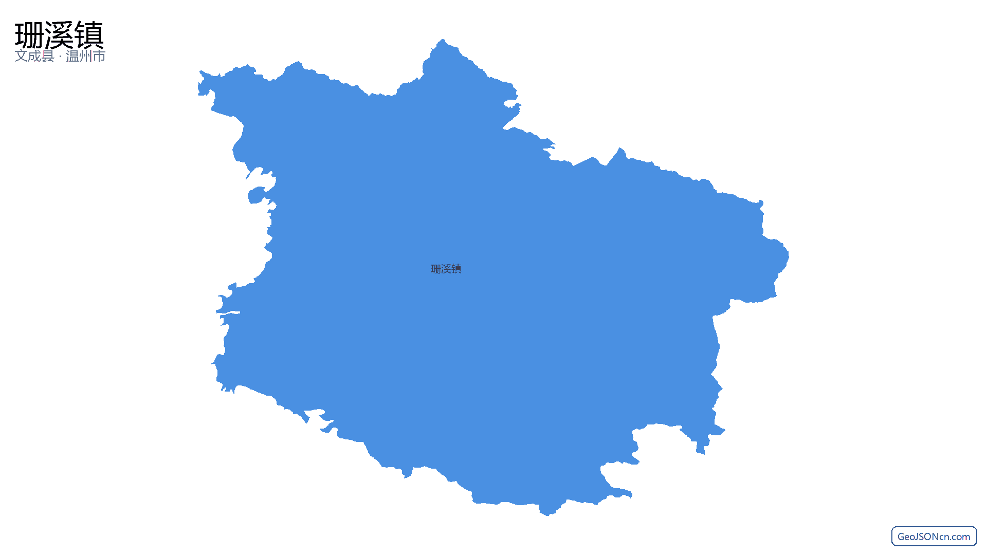 珊溪镇行政区划边界地图（文成县·温州市）,提供GeoJSON、SHP矢量边界数据下载及高清地图大图(PNG/JPG) - GeoJSONcn.com