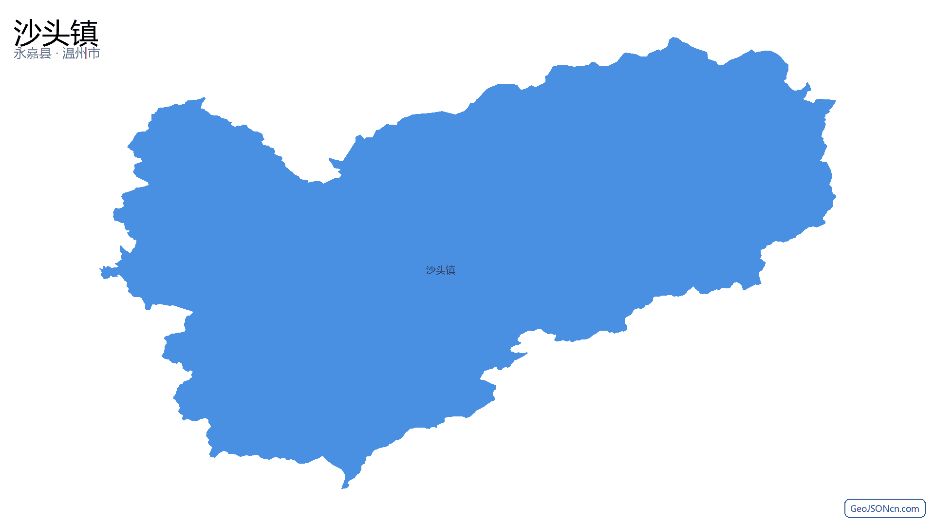沙头镇行政区划边界地图(永嘉县·温州市),提供GeoJSON、SHP矢量边界数据下载及高清地图大图(PNG/JPG) - GeoJSONcn.com