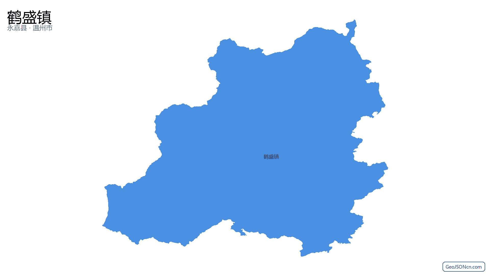 鹤盛镇行政区划边界地图(永嘉县·温州市),提供GeoJSON、SHP矢量边界数据下载及高清地图大图(PNG/JPG) - GeoJSONcn.com
