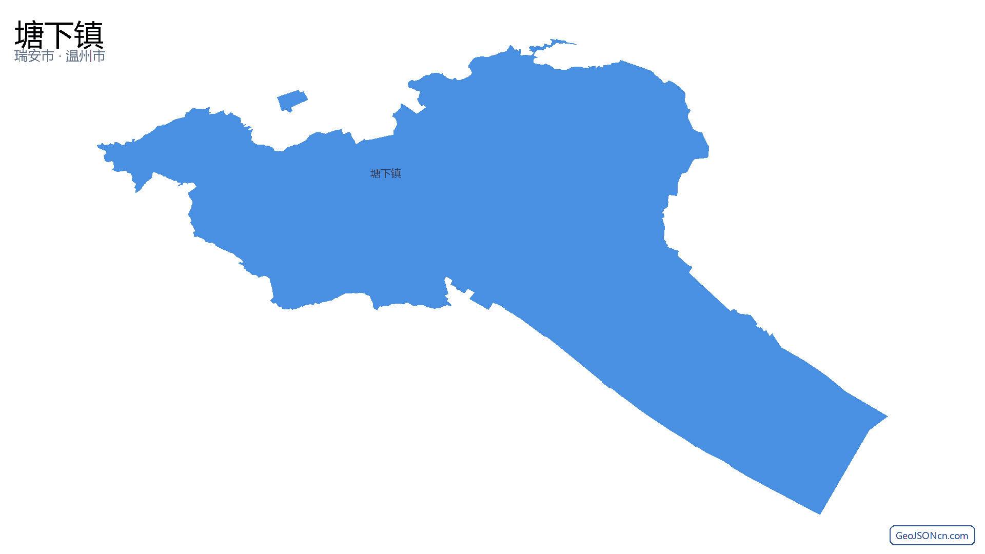 塘下镇行政区划边界地图(瑞安市·温州市),提供GeoJSON、SHP矢量边界数据下载及高清地图大图(PNG/JPG) - GeoJSONcn.com