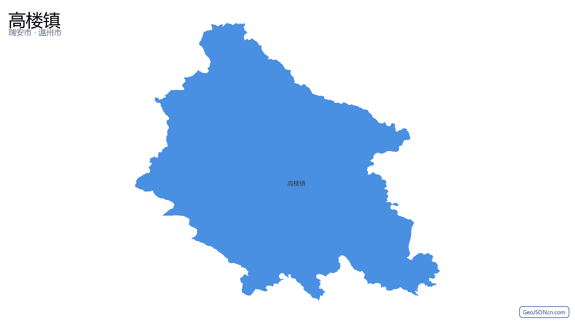 高楼镇行政区划边界地图（瑞安市·温州市）,提供GeoJSON、SHP矢量边界数据下载及高清地图大图(PNG/JPG) - GeoJSONcn.com