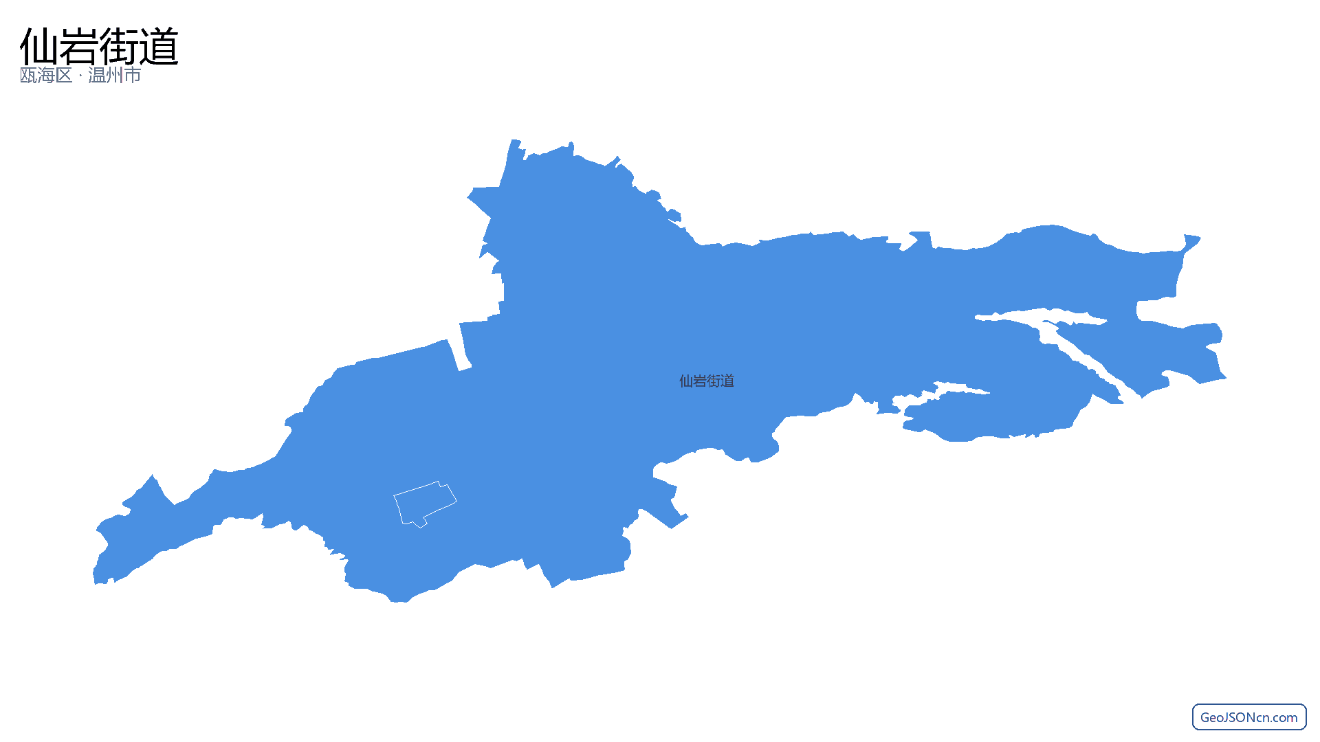 仙岩街道行政区划边界地图(瓯海区·温州市),提供GeoJSON、SHP矢量边界数据下载及高清地图大图(PNG/JPG) - GeoJSONcn.com