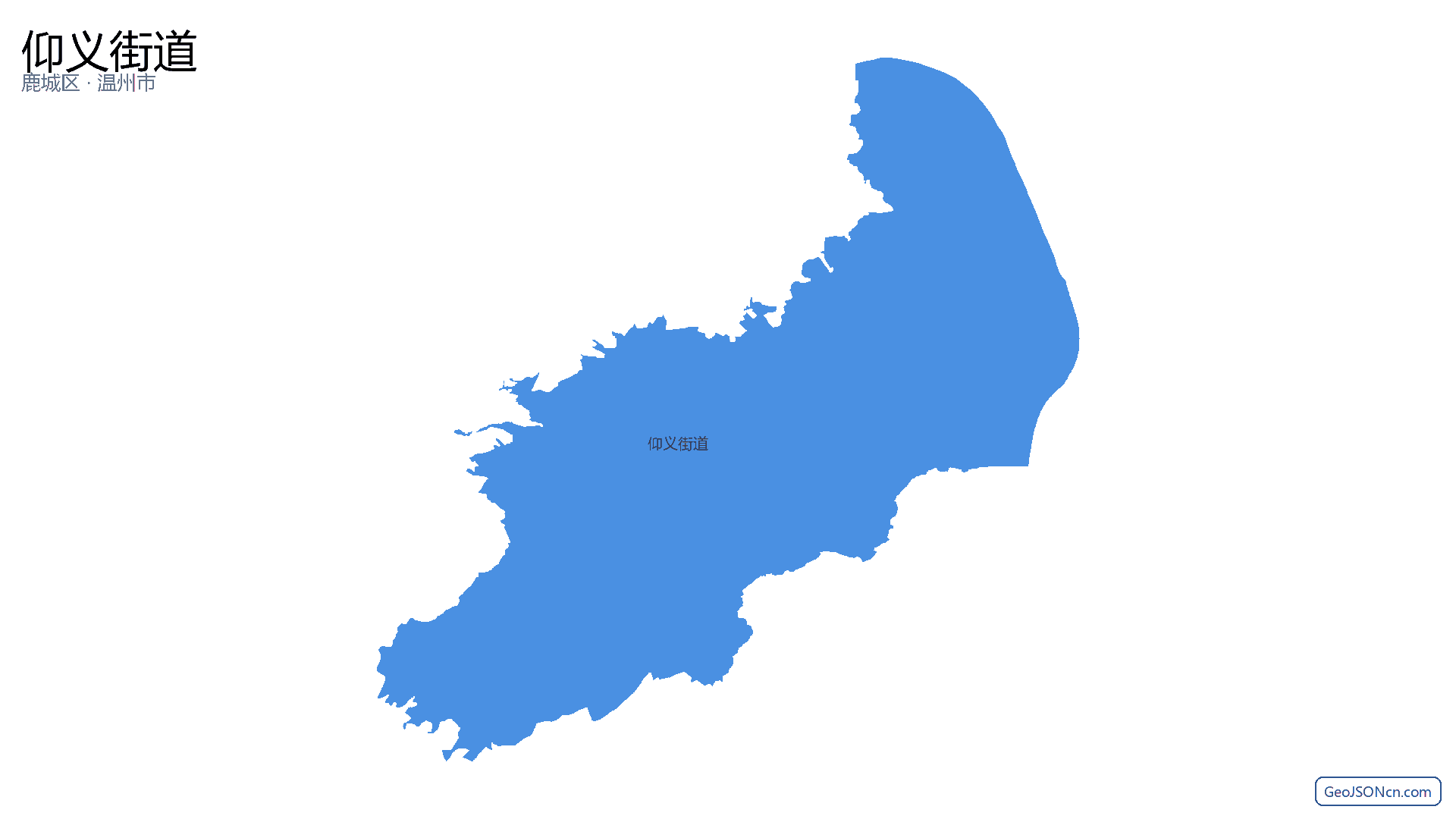 仰义街道行政区划边界地图(鹿城区·温州市),提供GeoJSON、SHP矢量边界数据下载及高清地图大图(PNG/JPG) - GeoJSONcn.com