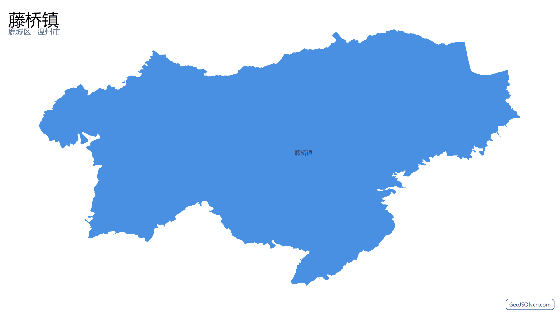 藤桥镇行政区划边界地图（鹿城区·温州市）,提供GeoJSON、SHP矢量边界数据下载及高清地图大图(PNG/JPG) - GeoJSONcn.com