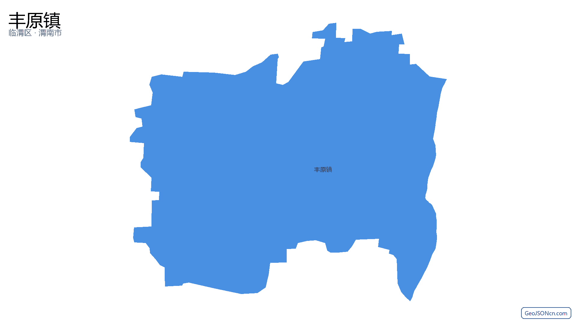 丰原镇行政区划边界地图（临渭区·渭南市）,提供GeoJSON、SHP矢量边界数据下载及高清地图大图(PNG/JPG) - GeoJSONcn.com