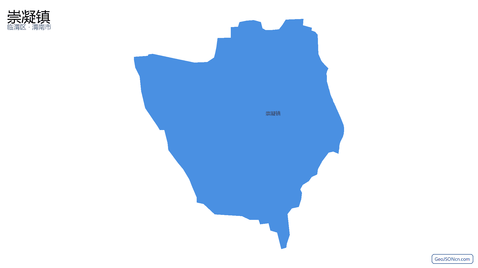 崇凝镇行政区划边界地图（临渭区·渭南市）,提供GeoJSON、SHP矢量边界数据下载及高清地图大图(PNG/JPG) - GeoJSONcn.com