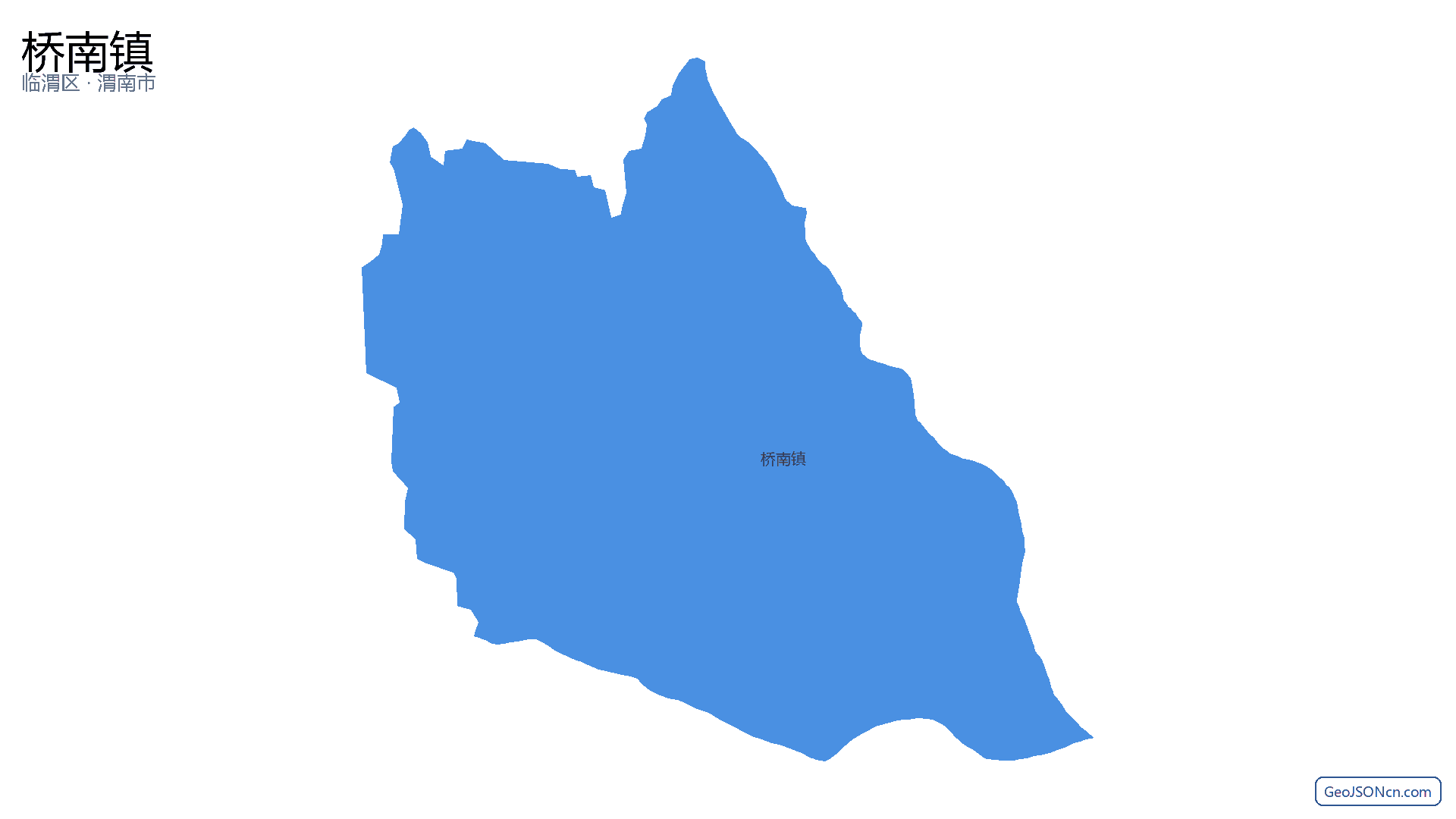 桥南镇行政区划边界地图（临渭区·渭南市）,提供GeoJSON、SHP矢量边界数据下载及高清地图大图(PNG/JPG) - GeoJSONcn.com