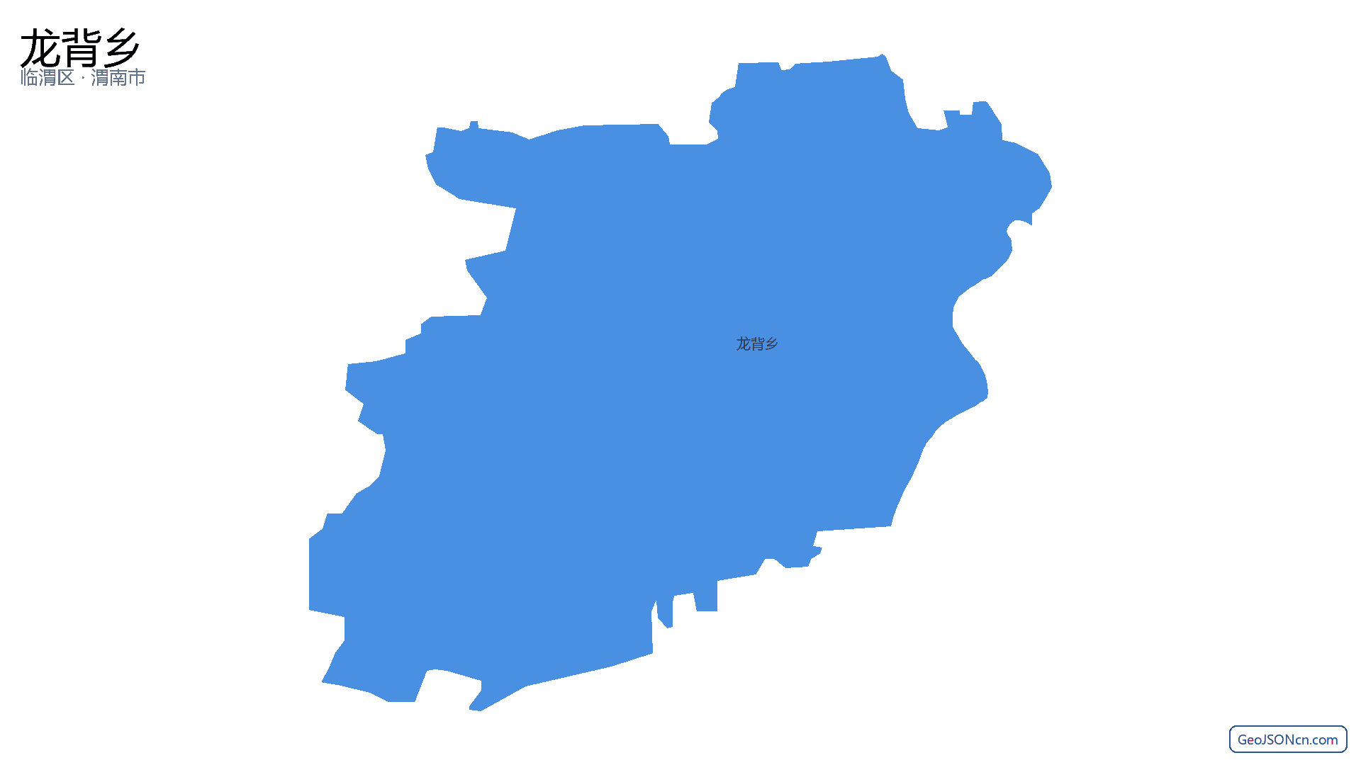 龙背乡行政区划边界地图（临渭区·渭南市）,提供GeoJSON、SHP矢量边界数据下载及高清地图大图(PNG/JPG) - GeoJSONcn.com
