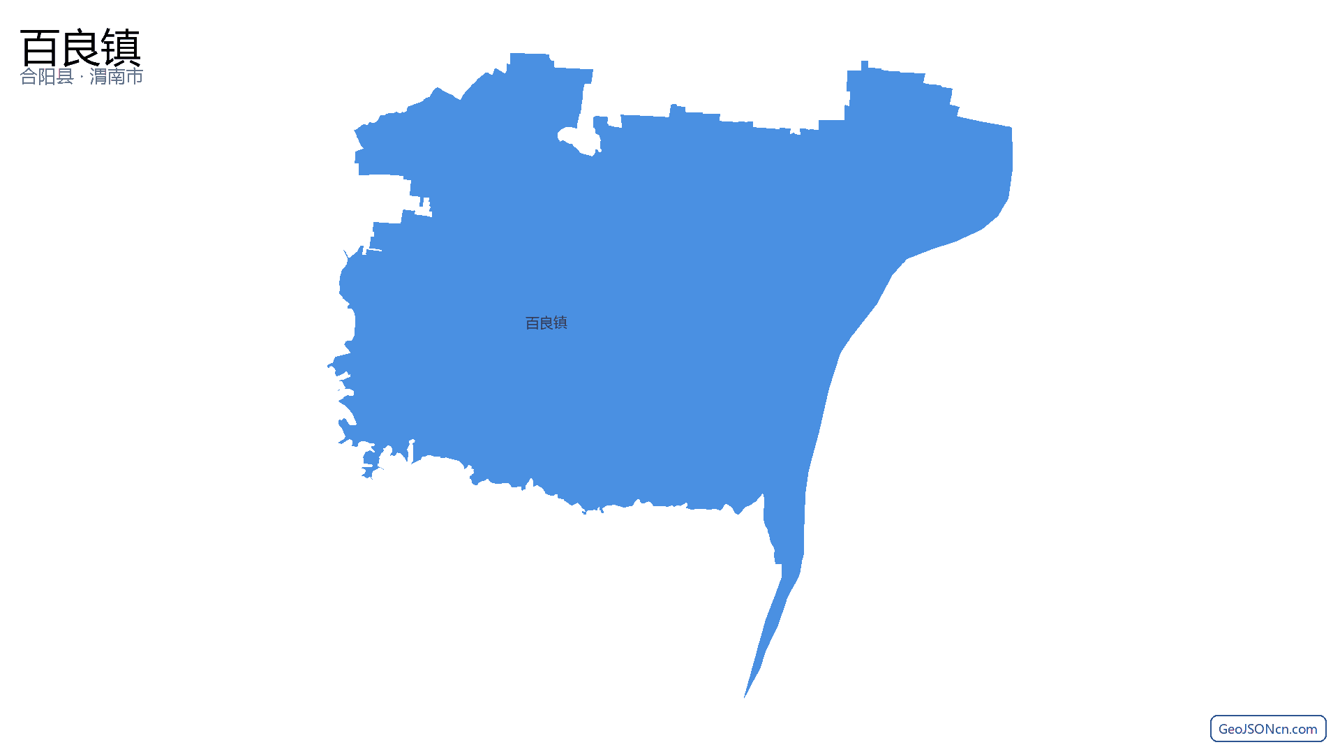 百良镇行政区划边界地图(合阳县·渭南市),提供GeoJSON、SHP矢量边界数据下载及高清地图大图(PNG/JPG) - GeoJSONcn.com