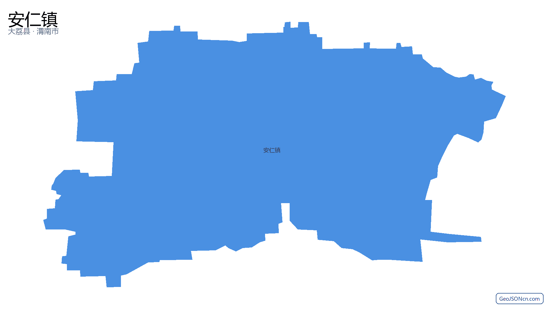 安仁镇行政区划边界地图（大荔县·渭南市）,提供GeoJSON、SHP矢量边界数据下载及高清地图大图(PNG/JPG) - GeoJSONcn.com