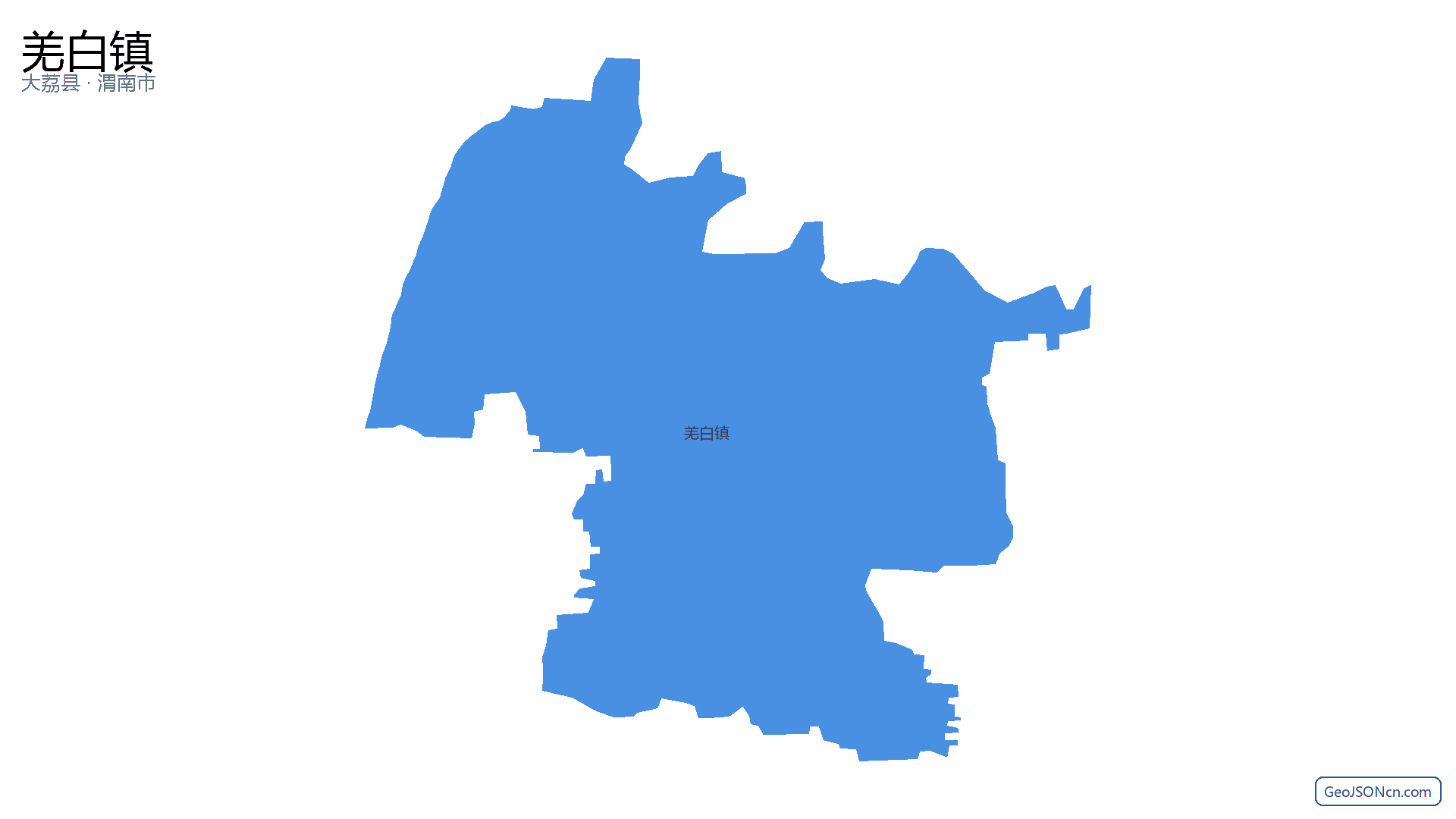 羌白镇行政区划边界地图（大荔县·渭南市）,提供GeoJSON、SHP矢量边界数据下载及高清地图大图(PNG/JPG) - GeoJSONcn.com