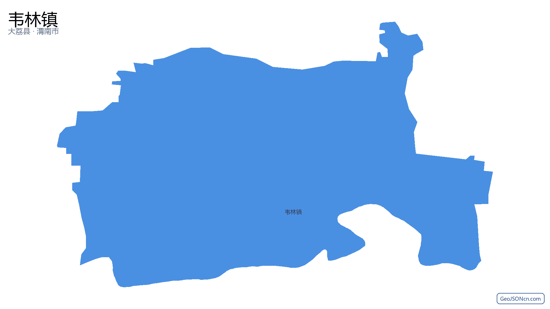 韦林镇行政区划边界地图(大荔县·渭南市),提供GeoJSON、SHP矢量边界数据下载及高清地图大图(PNG/JPG) - GeoJSONcn.com
