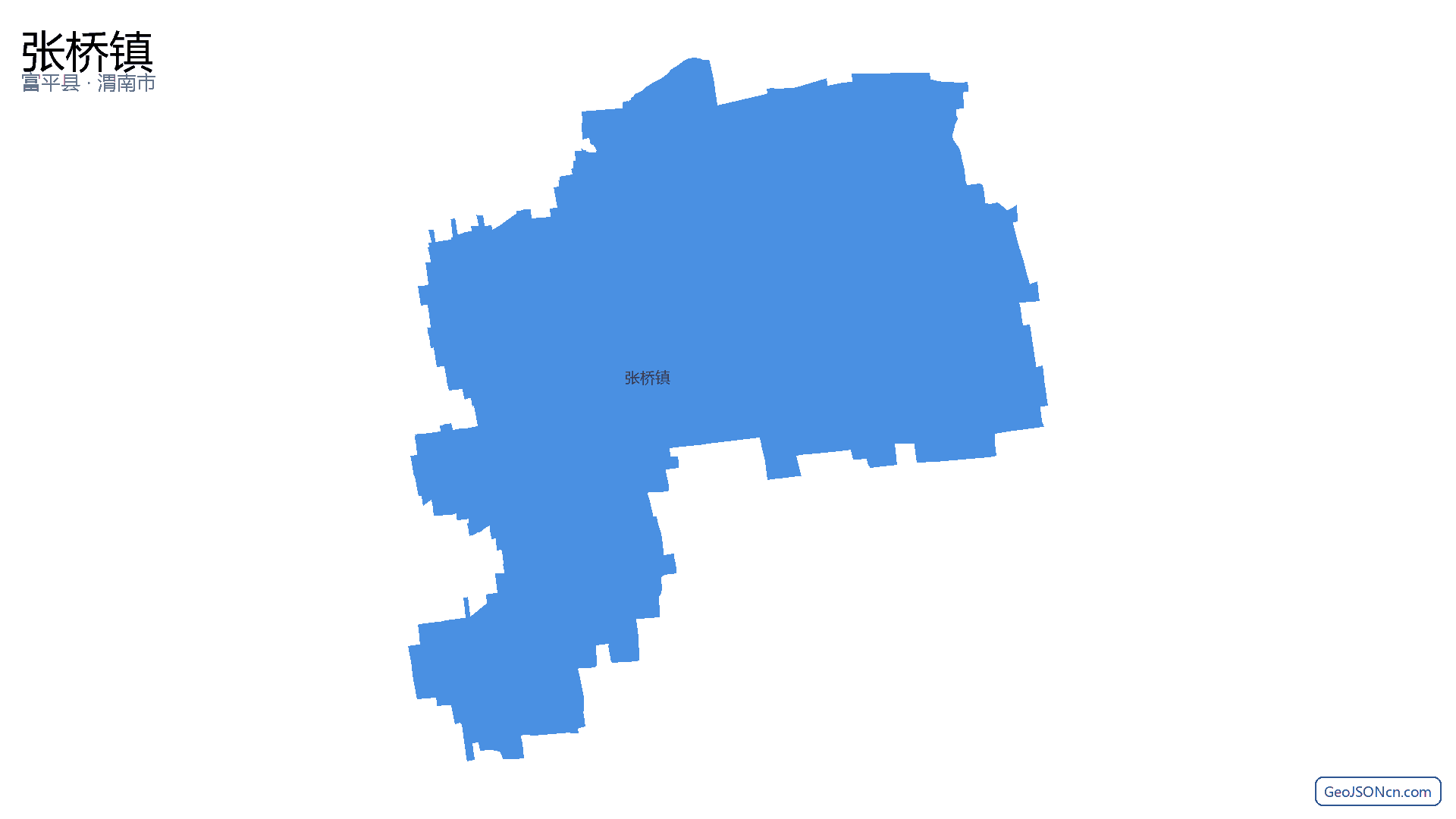 张桥镇行政区划边界地图(富平县·渭南市),提供GeoJSON、SHP矢量边界数据下载及高清地图大图(PNG/JPG) - GeoJSONcn.com