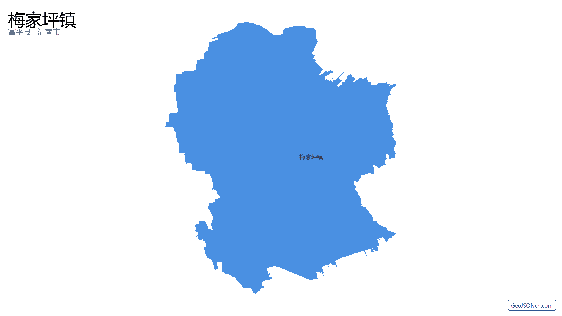 梅家坪镇行政区划边界地图（富平县·渭南市）,提供GeoJSON、SHP矢量边界数据下载及高清地图大图(PNG/JPG) - GeoJSONcn.com