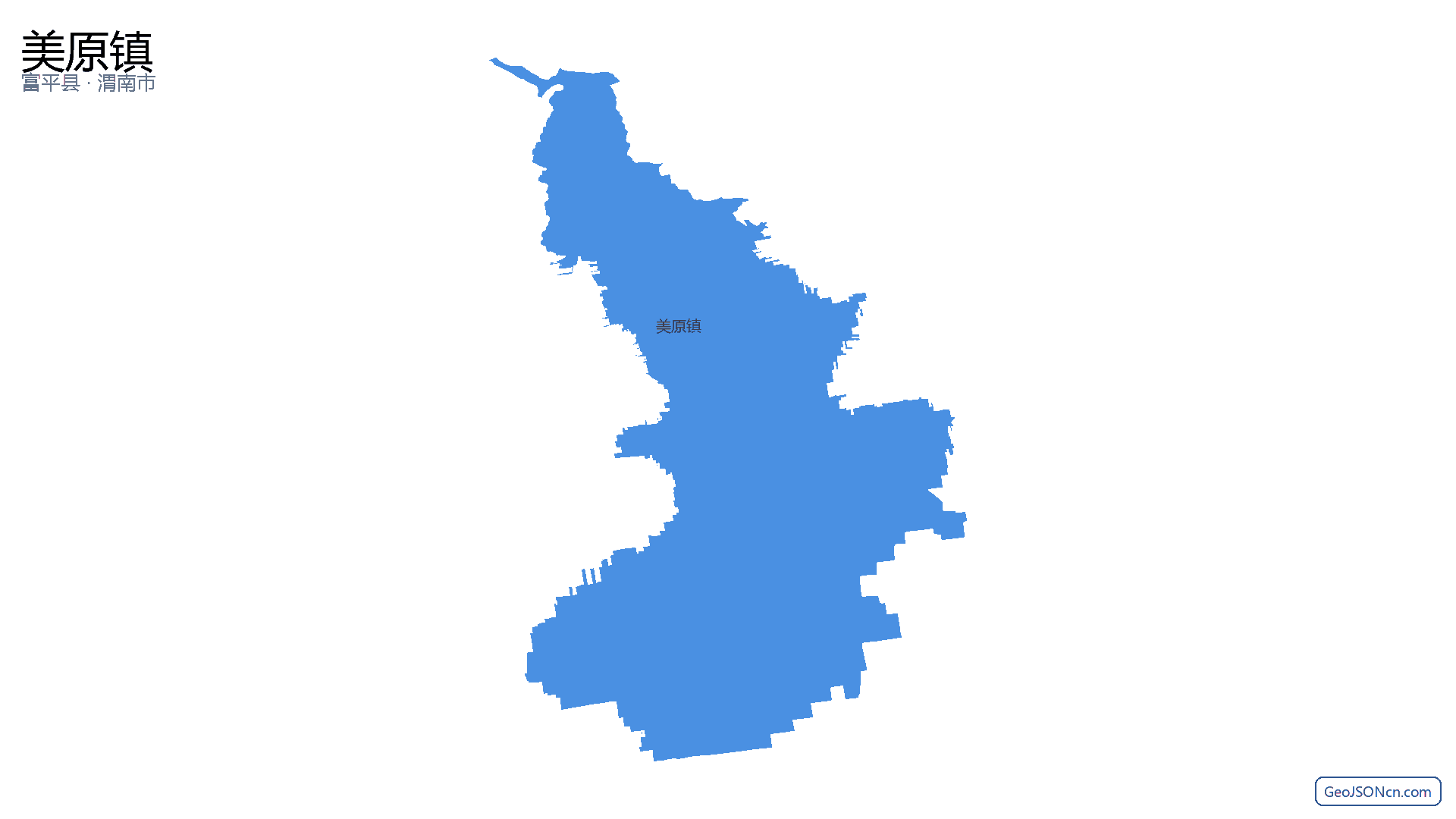 美原镇行政区划边界地图（富平县·渭南市）,提供GeoJSON、SHP矢量边界数据下载及高清地图大图(PNG/JPG) - GeoJSONcn.com