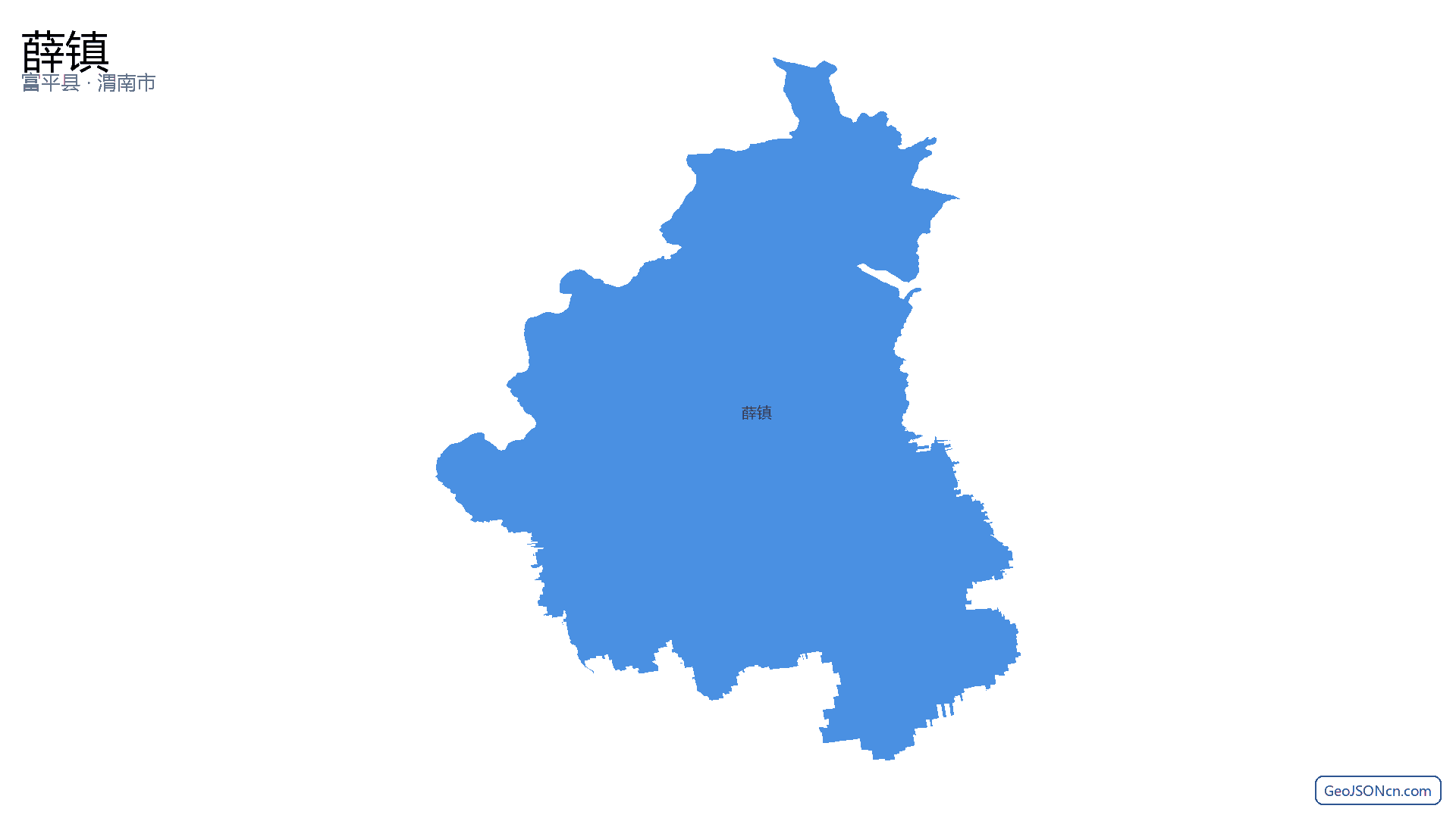 薛镇行政区划边界地图(富平县·渭南市),提供GeoJSON、SHP矢量边界数据下载及高清地图大图(PNG/JPG) - GeoJSONcn.com