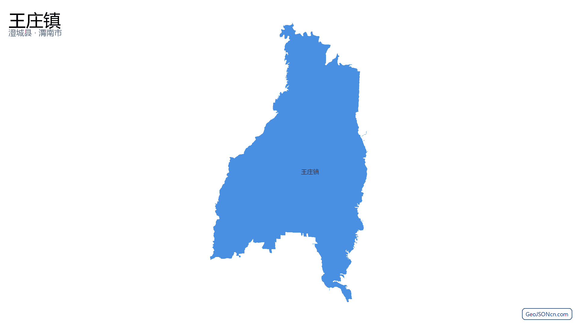 王庄镇行政区划边界地图（澄城县·渭南市）,提供GeoJSON、SHP矢量边界数据下载及高清地图大图(PNG/JPG) - GeoJSONcn.com
