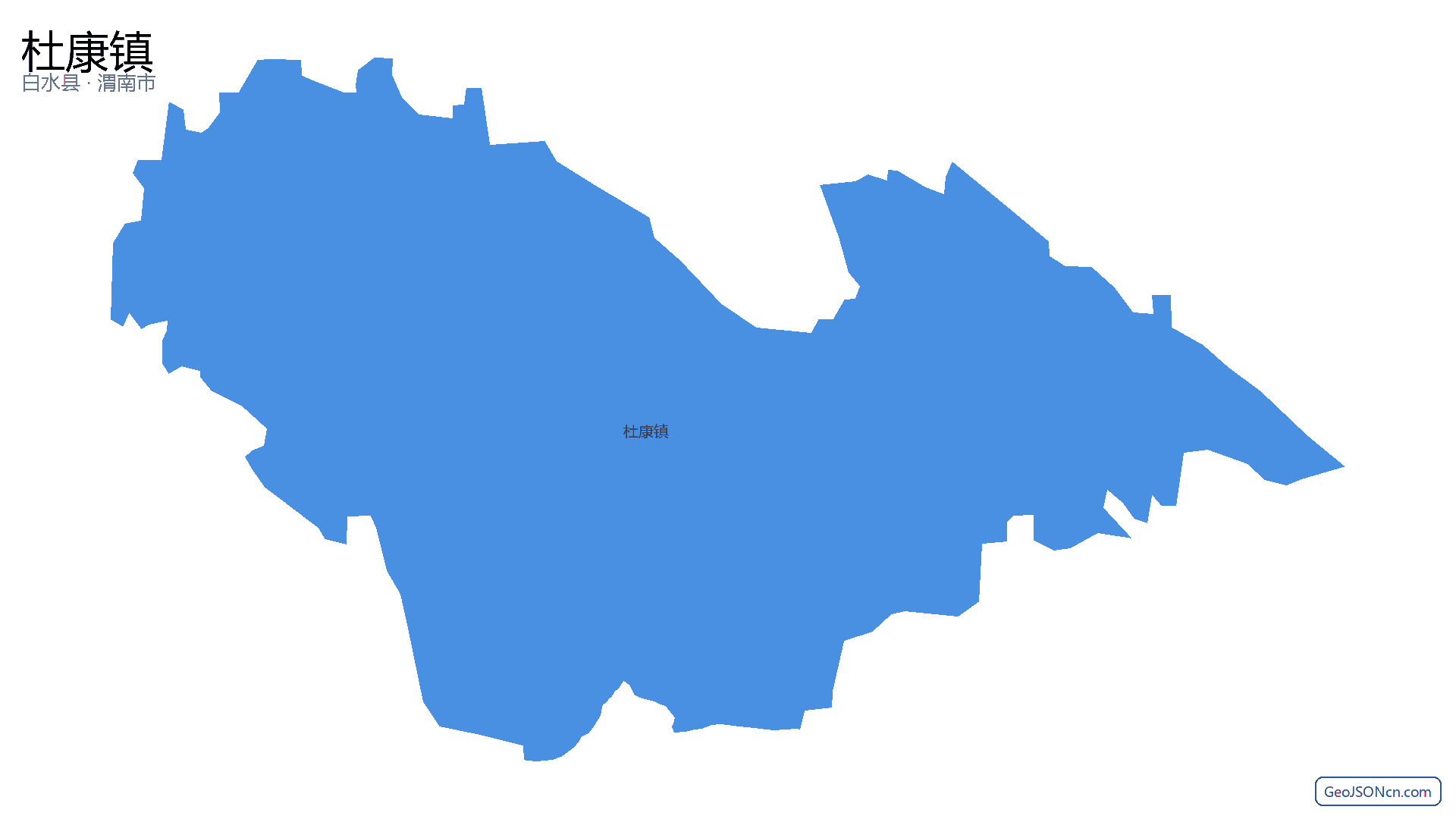 杜康镇行政区划边界地图（白水县·渭南市）,提供GeoJSON、SHP矢量边界数据下载及高清地图大图(PNG/JPG) - GeoJSONcn.com