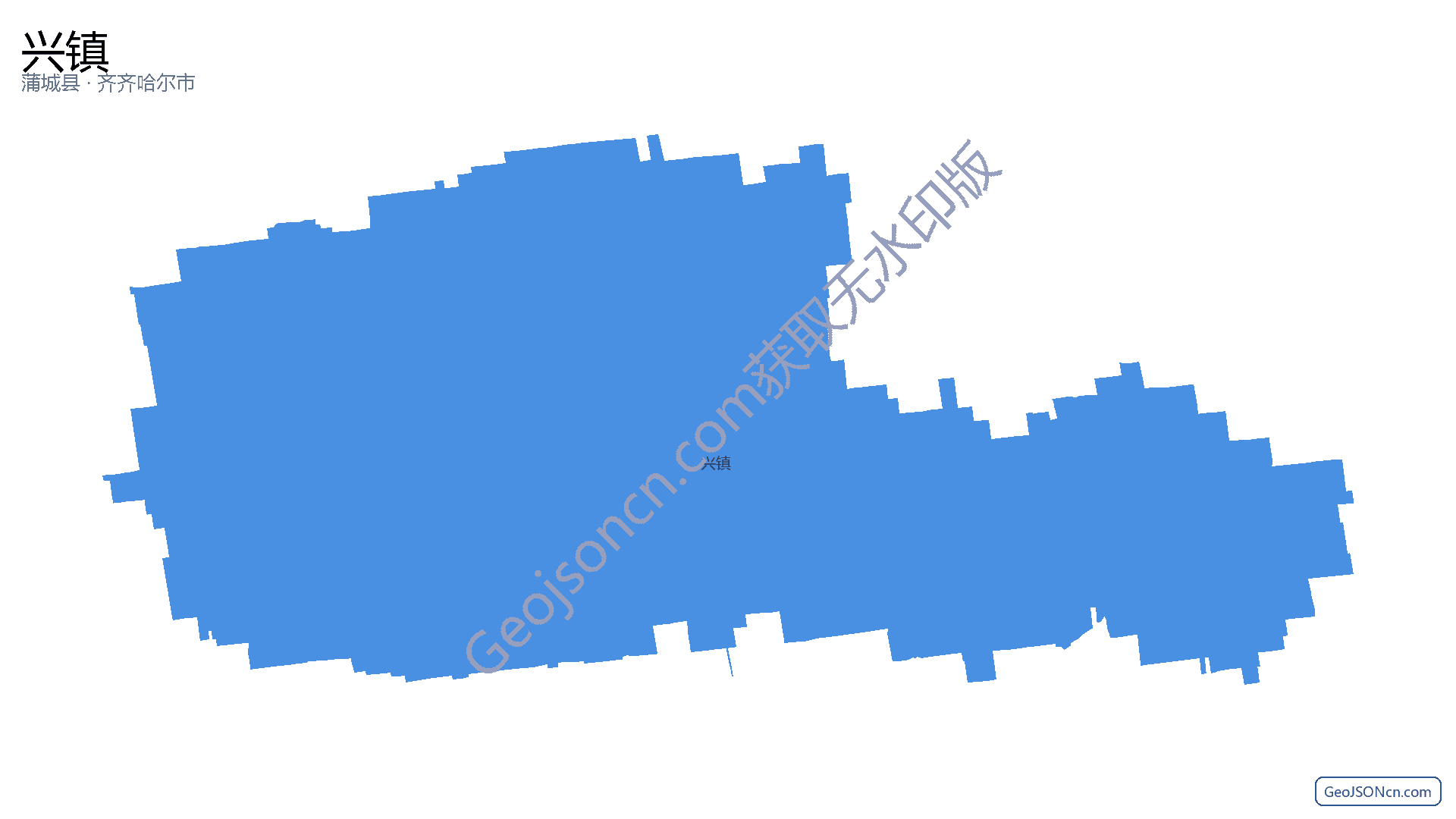 兴镇行政区划边界地图（蒲城县·渭南市）,提供GeoJSON、SHP矢量边界数据下载及高清地图大图(PNG/JPG) - GeoJSONcn.com