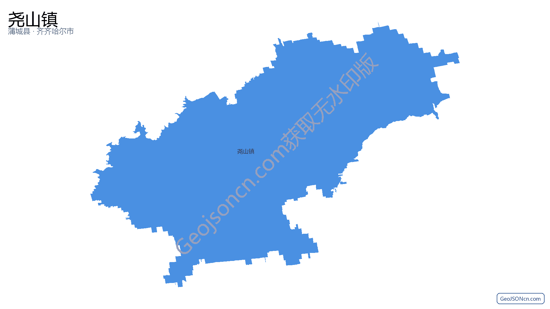 尧山镇行政区划边界地图(蒲城县·渭南市),提供GeoJSON、SHP矢量边界数据下载及高清地图大图(PNG/JPG) - GeoJSONcn.com