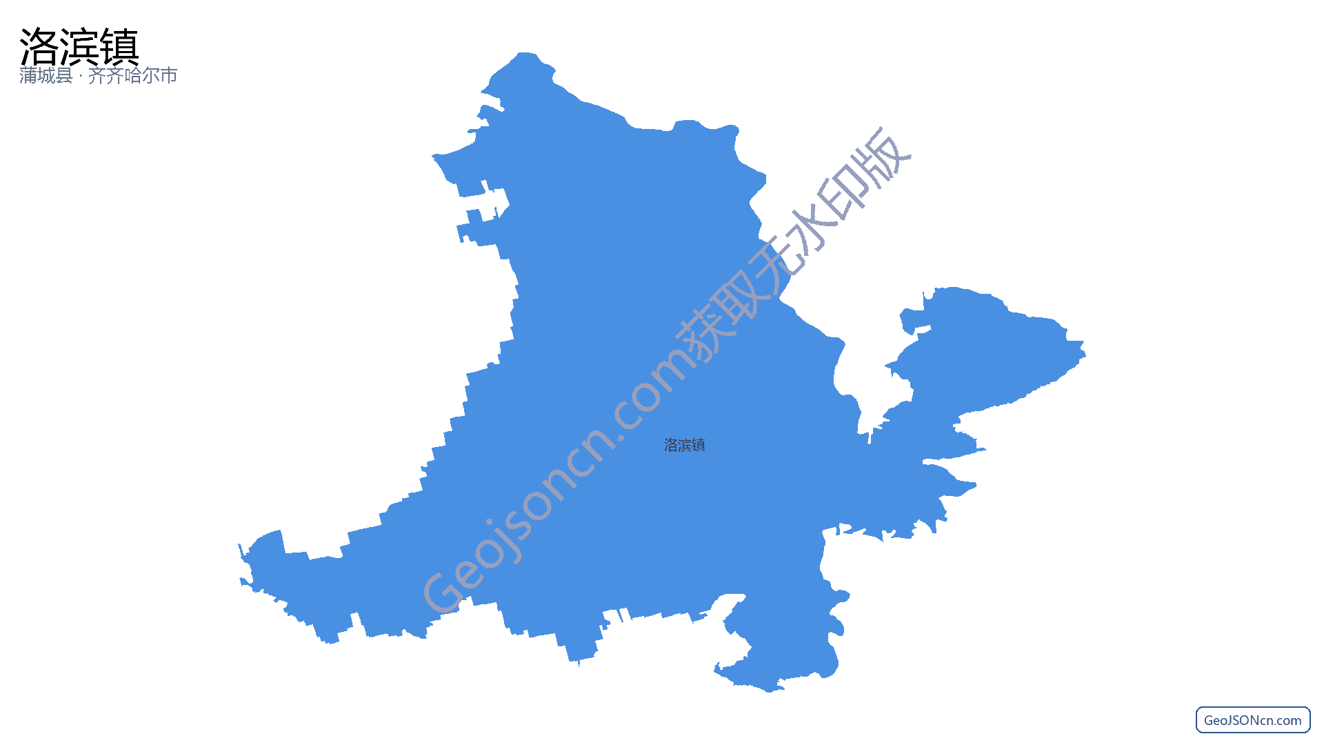 洛滨镇行政区划边界地图(蒲城县·渭南市),提供GeoJSON、SHP矢量边界数据下载及高清地图大图(PNG/JPG) - GeoJSONcn.com