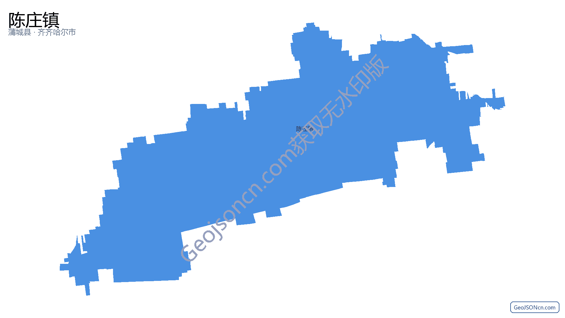 陈庄镇行政区划边界地图（蒲城县·渭南市）,提供GeoJSON、SHP矢量边界数据下载及高清地图大图(PNG/JPG) - GeoJSONcn.com