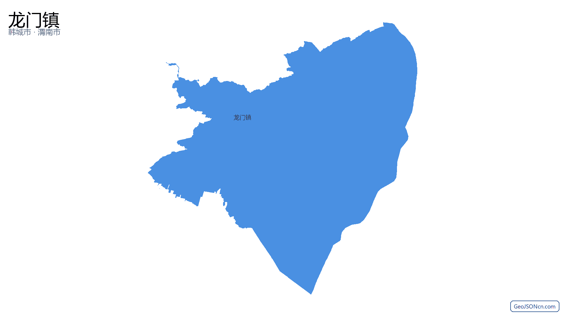 龙门镇行政区划边界地图（韩城市·渭南市）,提供GeoJSON、SHP矢量边界数据下载及高清地图大图(PNG/JPG) - GeoJSONcn.com