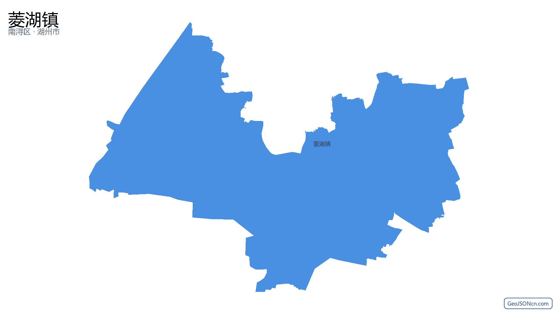 菱湖镇行政区划边界地图（南浔区·湖州市）,提供GeoJSON、SHP矢量边界数据下载及高清地图大图(PNG/JPG) - GeoJSONcn.com
