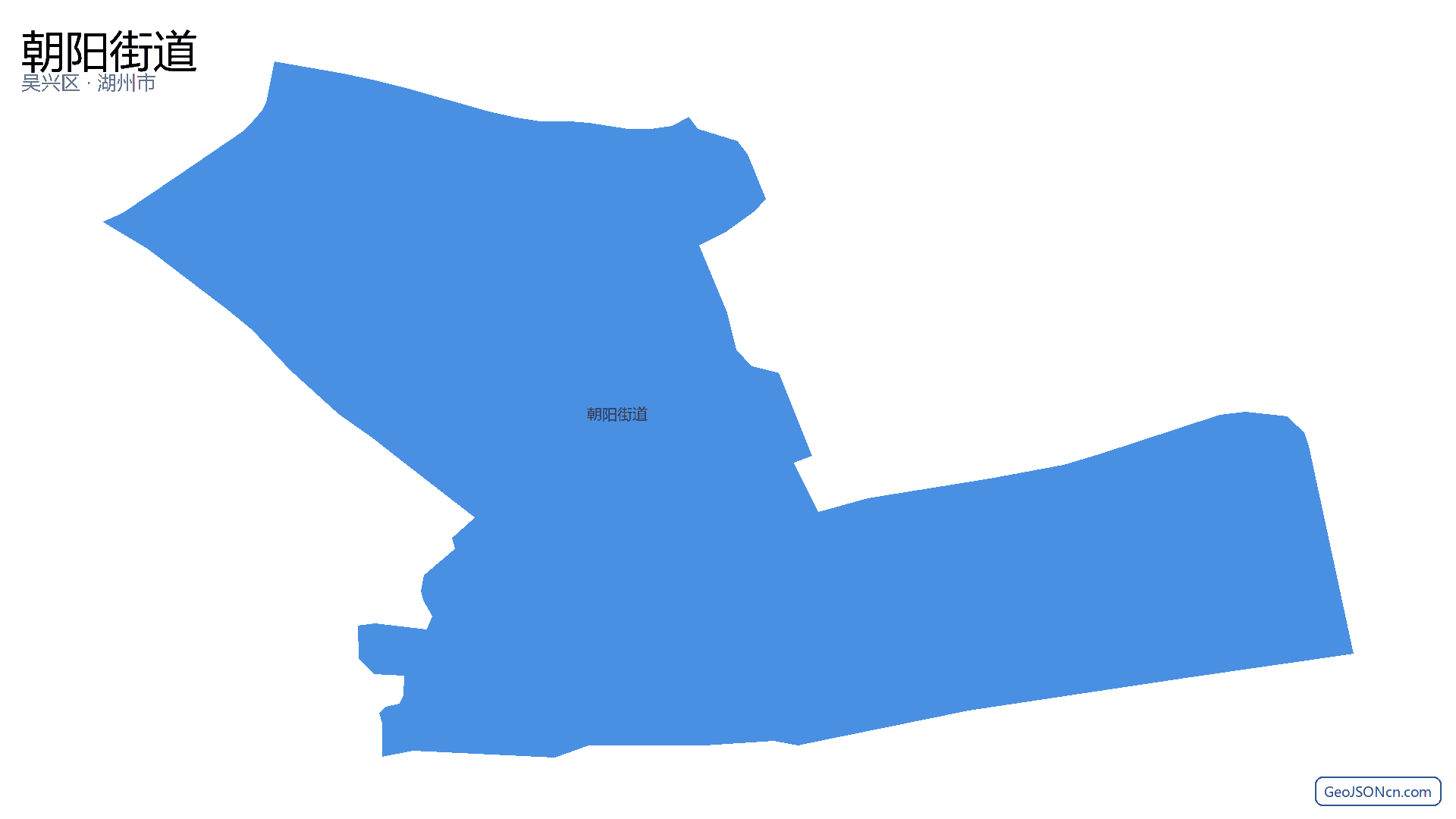 朝阳街道行政区划边界地图(吴兴区·湖州市),提供GeoJSON、SHP矢量边界数据下载及高清地图大图(PNG/JPG) - GeoJSONcn.com