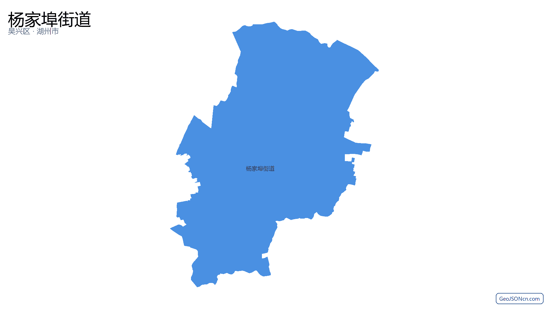 杨家埠街道行政区划边界地图（吴兴区·湖州市）,提供GeoJSON、SHP矢量边界数据下载及高清地图大图(PNG/JPG) - GeoJSONcn.com