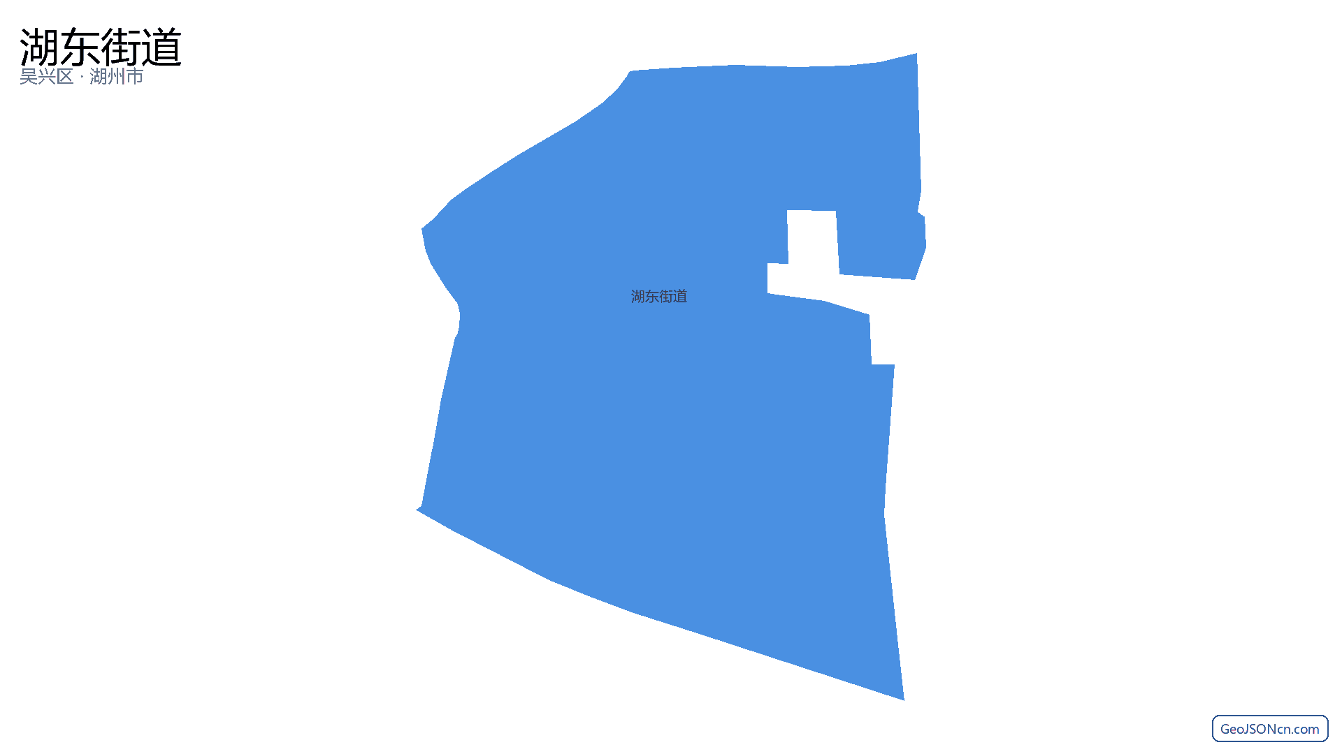 湖东街道行政区划边界地图（吴兴区·湖州市）,提供GeoJSON、SHP矢量边界数据下载及高清地图大图(PNG/JPG) - GeoJSONcn.com