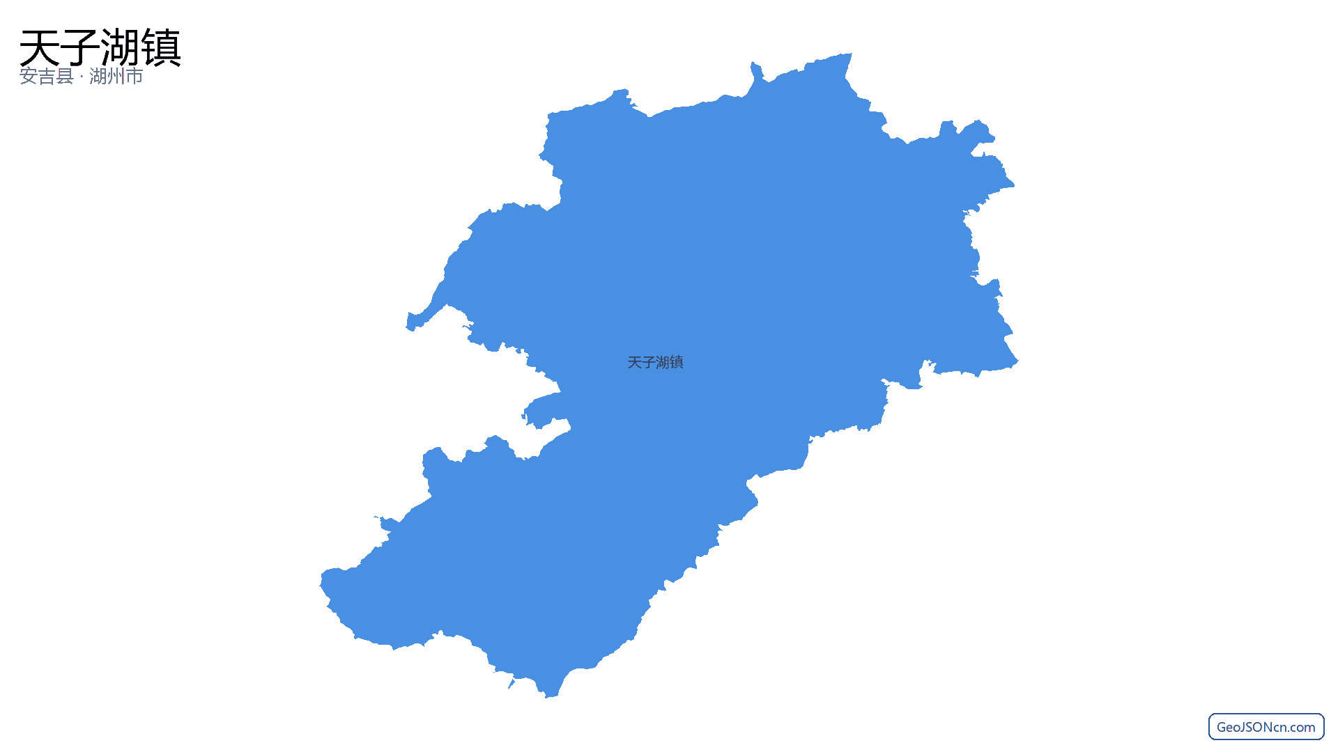 天子湖镇行政区划边界地图（安吉县·湖州市）,提供GeoJSON、SHP矢量边界数据下载及高清地图大图(PNG/JPG) - GeoJSONcn.com