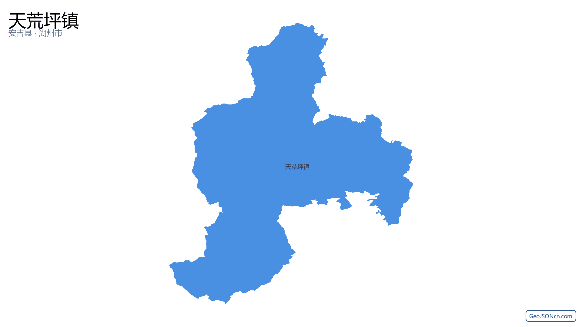 天荒坪镇行政区划边界地图(安吉县·湖州市),提供GeoJSON、SHP矢量边界数据下载及高清地图大图(PNG/JPG) - GeoJSONcn.com