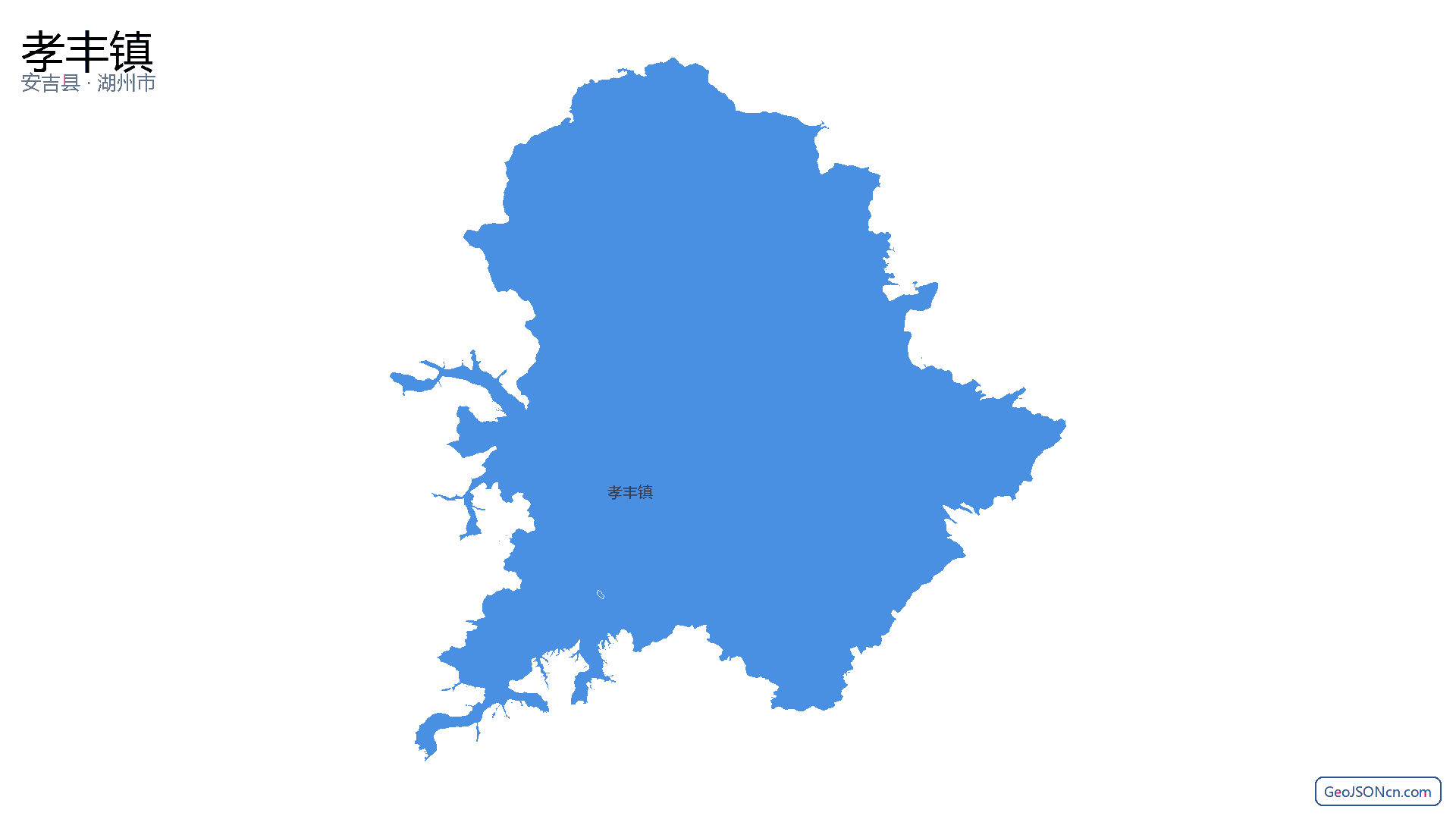 孝丰镇行政区划边界地图（安吉县·湖州市）,提供GeoJSON、SHP矢量边界数据下载及高清地图大图(PNG/JPG) - GeoJSONcn.com