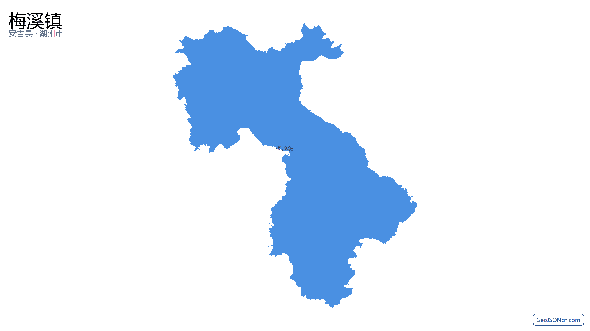 梅溪镇行政区划边界地图（安吉县·湖州市）,提供GeoJSON、SHP矢量边界数据下载及高清地图大图(PNG/JPG) - GeoJSONcn.com