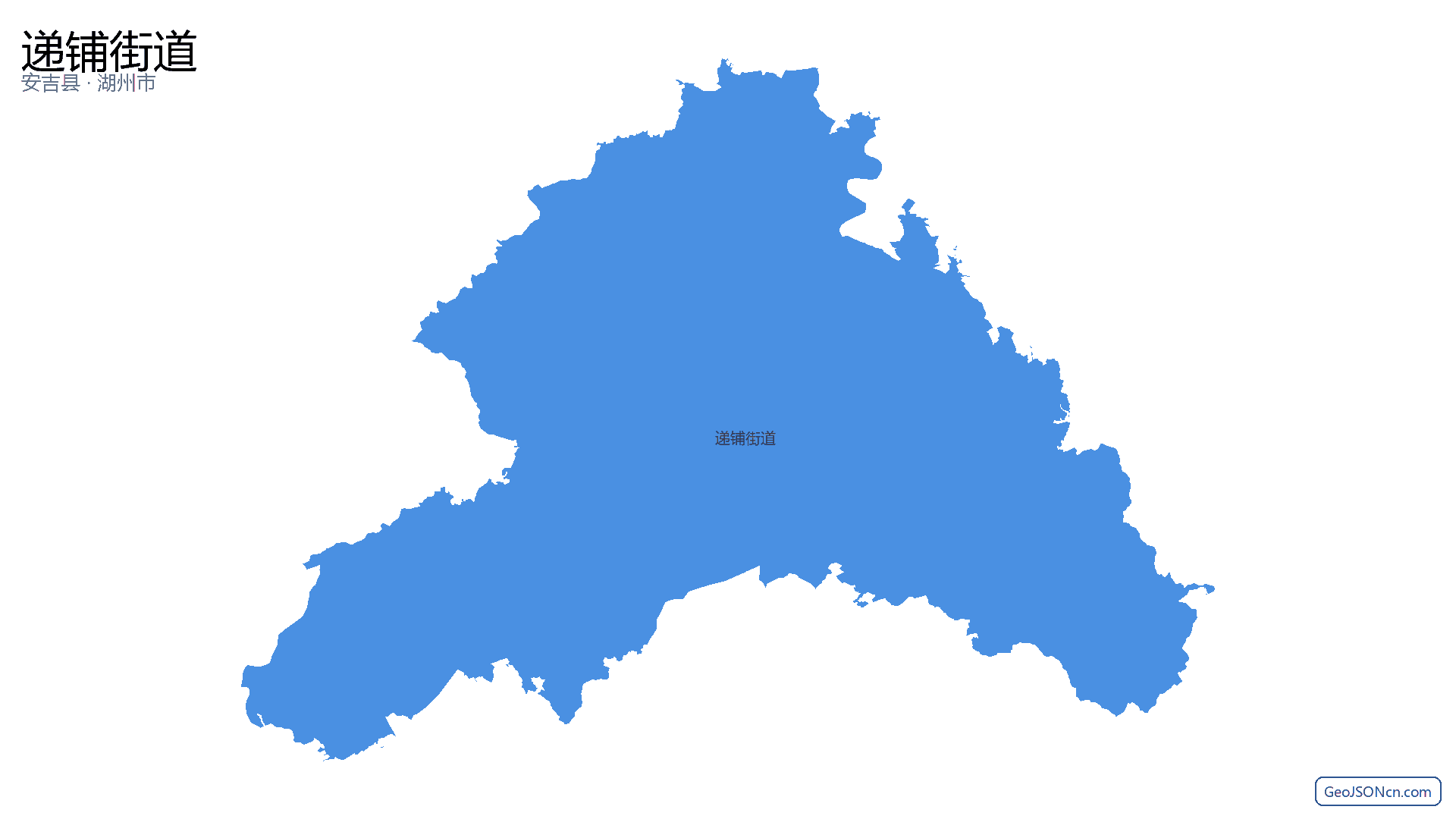 递铺街道行政区划边界地图(安吉县·湖州市),提供GeoJSON、SHP矢量边界数据下载及高清地图大图(PNG/JPG) - GeoJSONcn.com
