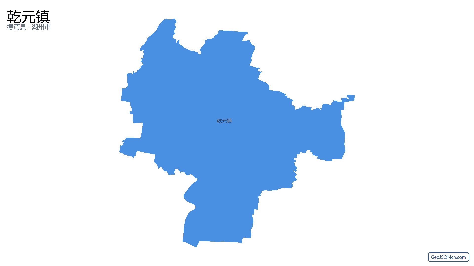 乾元镇行政区划边界地图（德清县·湖州市）,提供GeoJSON、SHP矢量边界数据下载及高清地图大图(PNG/JPG) - GeoJSONcn.com