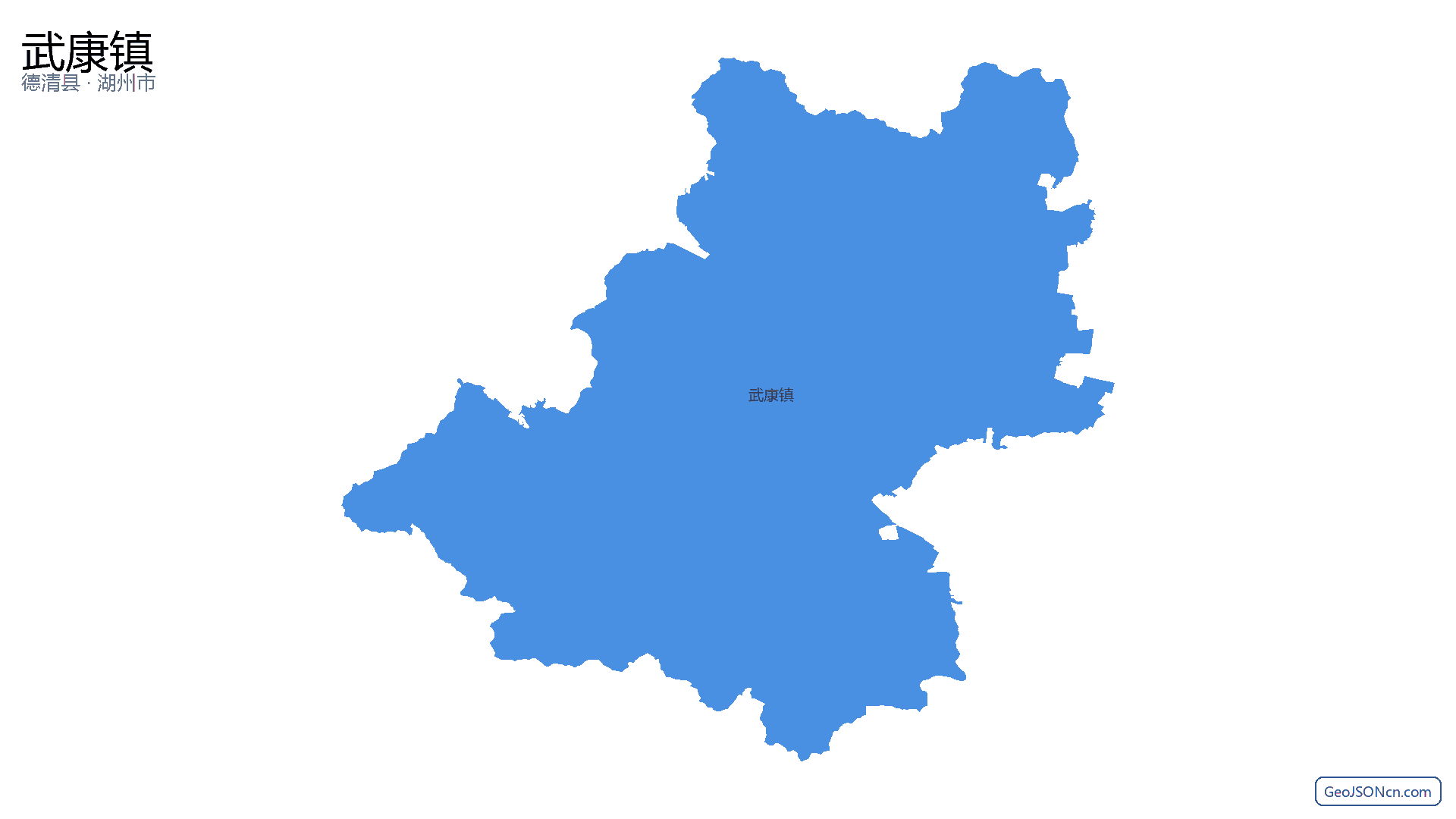 武康镇行政区划边界地图(德清县·湖州市),提供GeoJSON、SHP矢量边界数据下载及高清地图大图(PNG/JPG) - GeoJSONcn.com