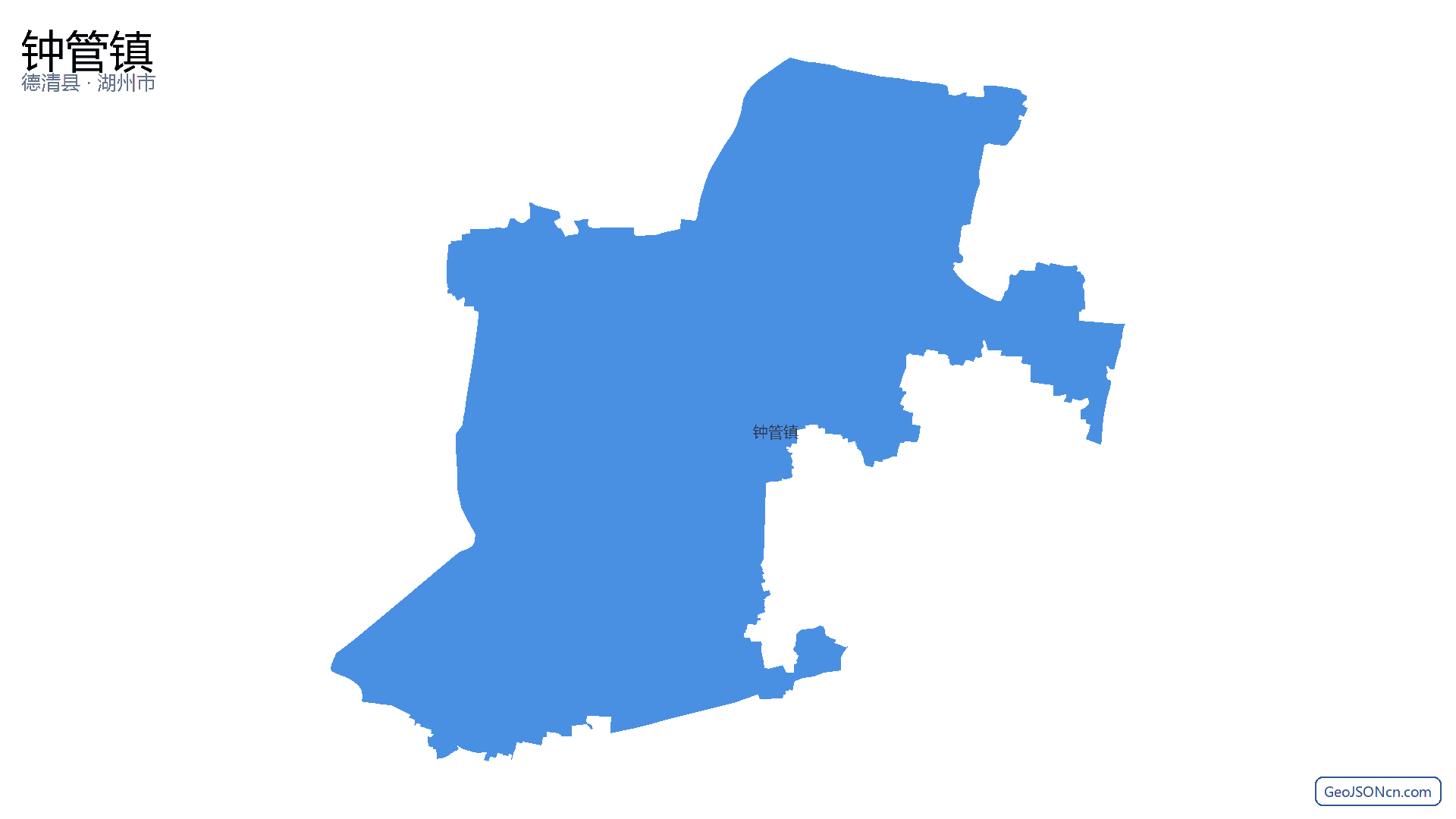 钟管镇行政区划边界地图(德清县·湖州市),提供GeoJSON、SHP矢量边界数据下载及高清地图大图(PNG/JPG) - GeoJSONcn.com