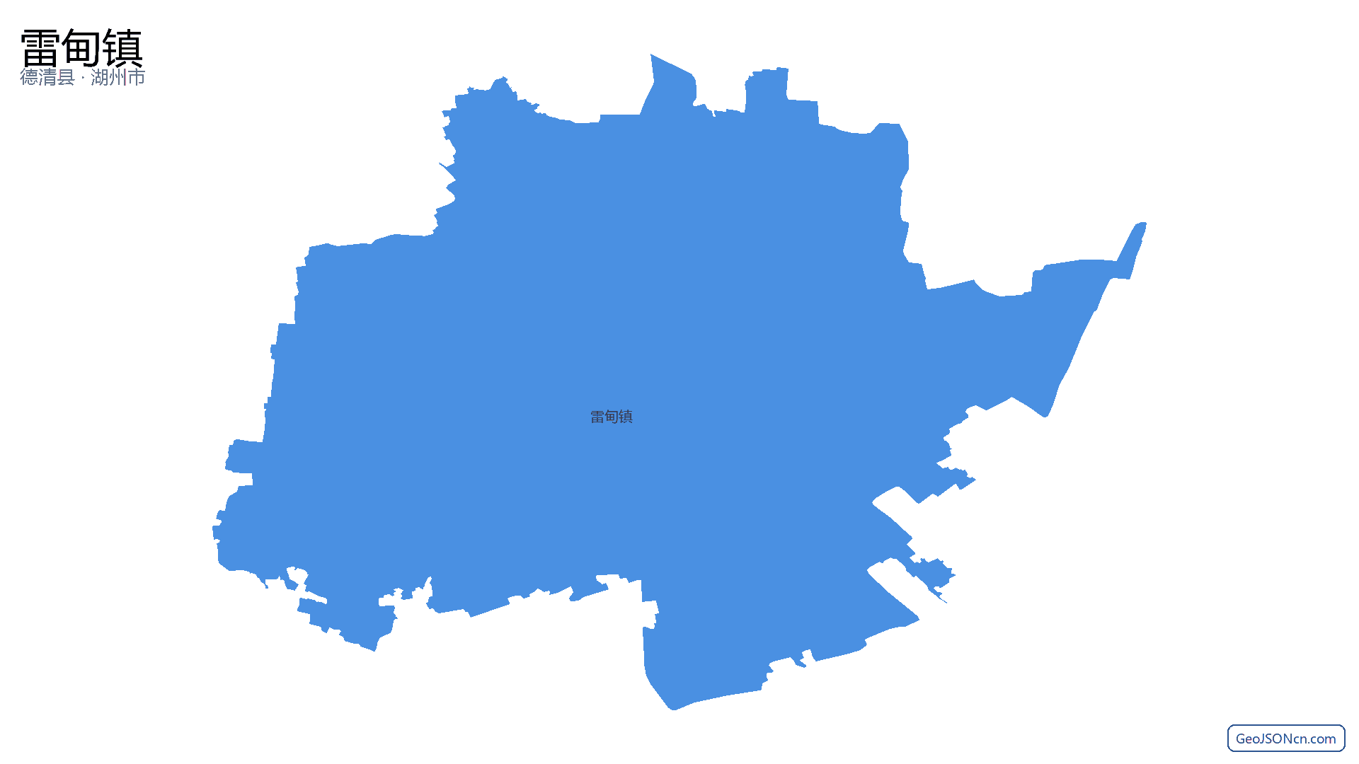 雷甸镇行政区划边界地图（德清县·湖州市）,提供GeoJSON、SHP矢量边界数据下载及高清地图大图(PNG/JPG) - GeoJSONcn.com